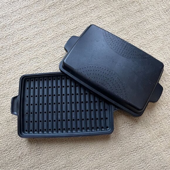 Pampered Chef Microwave Steamer Micro-Cooker Bacon Veggie 3-Piece Set #1146 - Picture 2 of 3